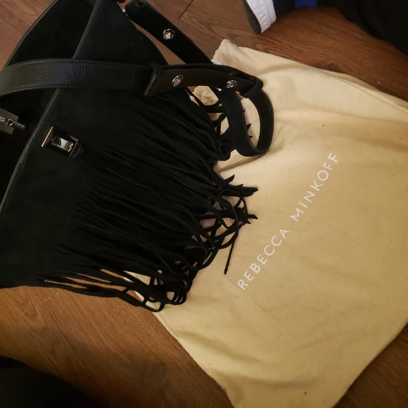 Rebecca Minkoff Bags Darren Fringe Suede Black Rebecca Minkoff